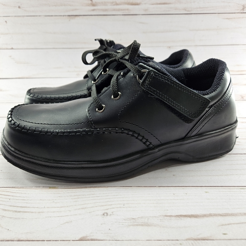 Orthofeet Black Leather Tie-less Loafer Comfort Walking Shoes Mens Size 10 461